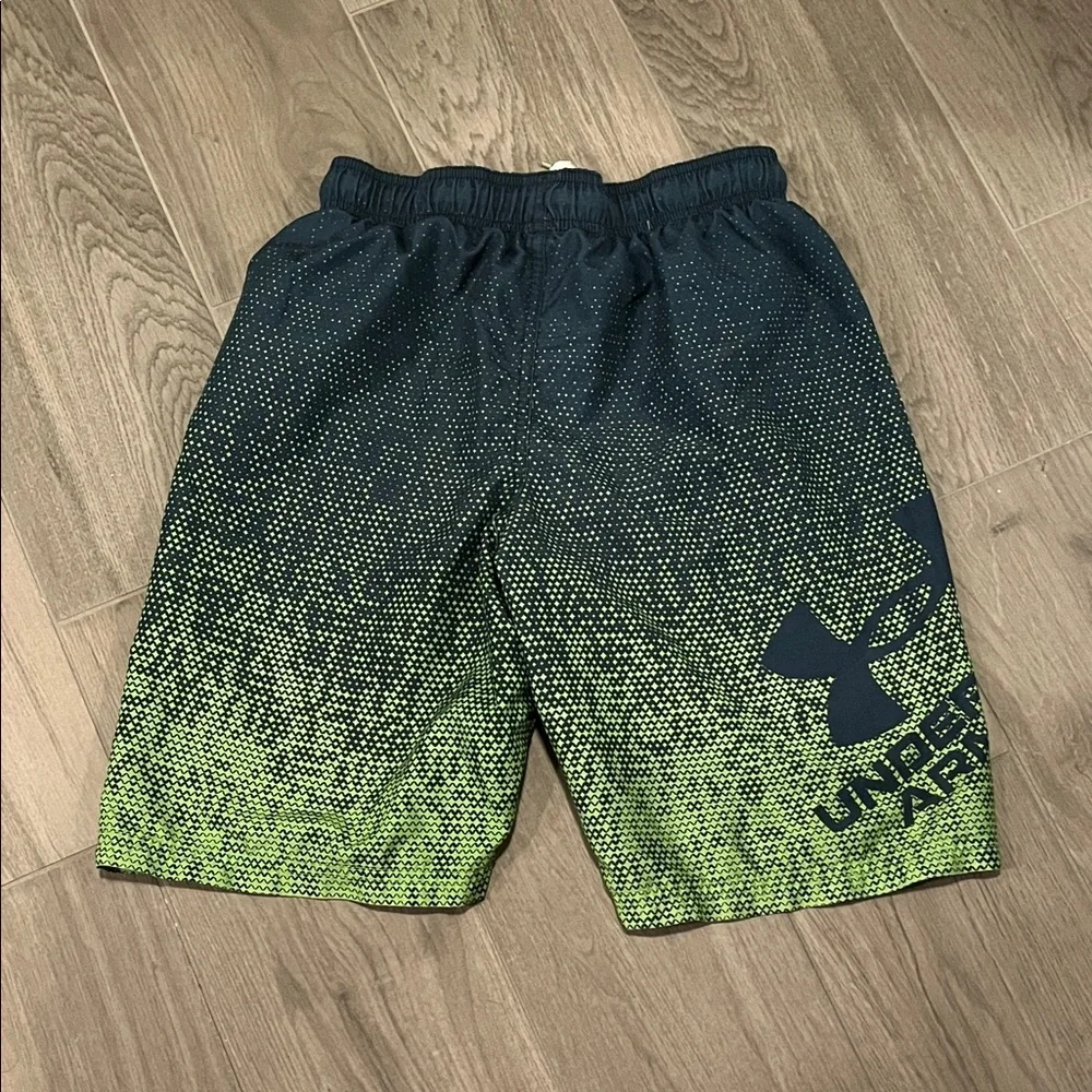 Under Armour Boys Blue and Green Swim Shorts Size: L